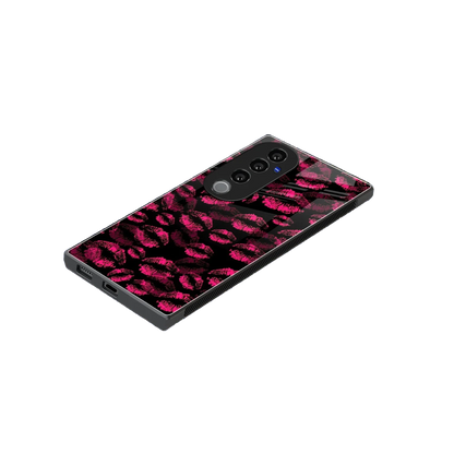 Lip Glam Black stylish phone case for vivo v40 pro | glossy glass and slim fit