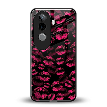 Lip Glam Black back phone cover | glass case for vivo v40e