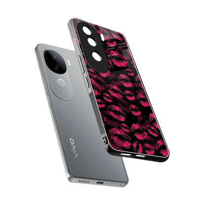 Lip Glam Black sleek vivo v40e cover with tempered glass back and TPU edges