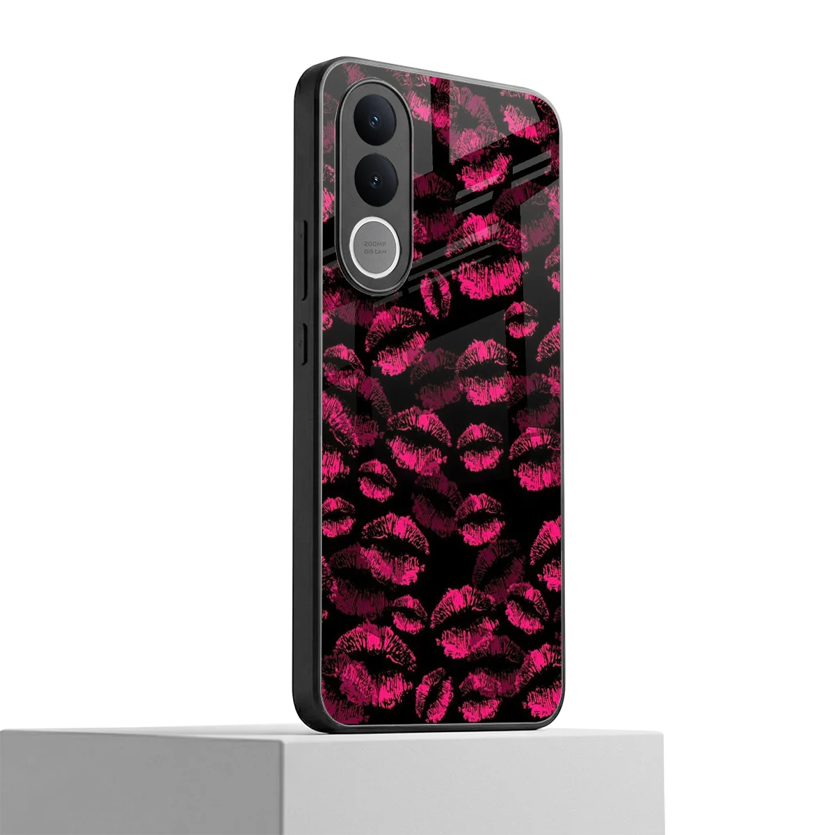 Lip Glam Black vivo v70 fe mobile cover | shockproof glass phone case