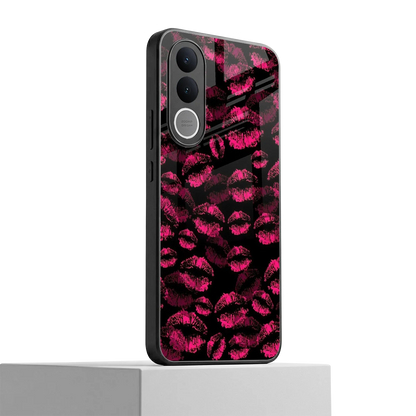 Lip Glam Black vivo v70 fe mobile cover | shockproof glass phone case