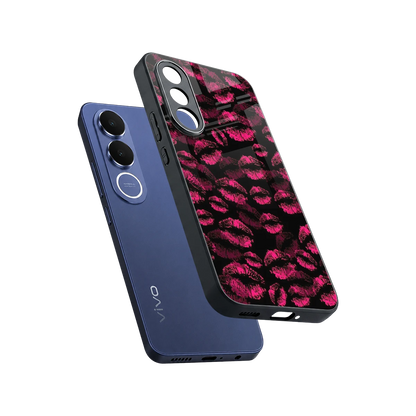 Lip Glam Black sleek vivo v70 fe cover with tempered glass back and TPU edges