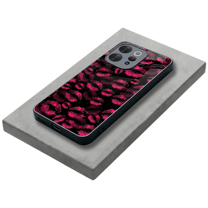 Lip Glam Black stylish phone case for vivo v70 | glossy glass and slim fit