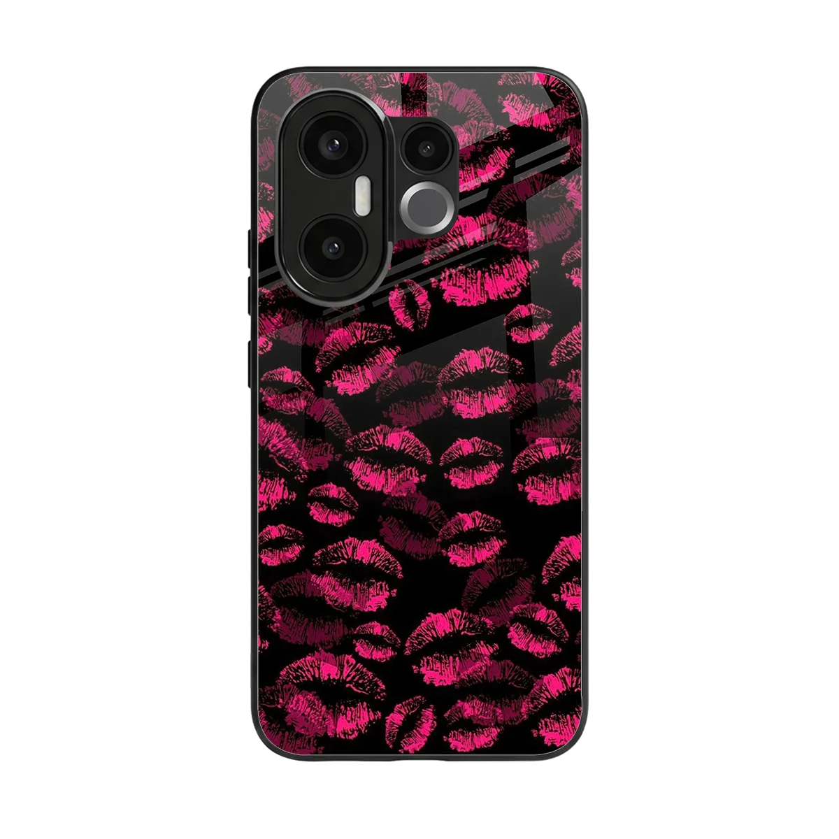 Lip Glam Black back phone cover | glass case for vivo x200 fe