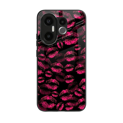 Lip Glam Black back phone cover | glass case for vivo x200 fe