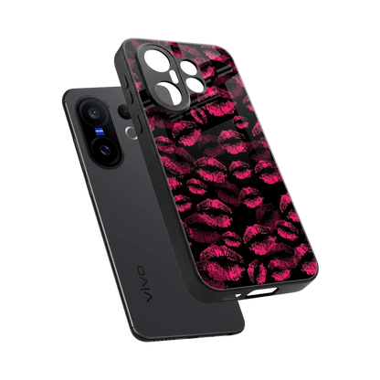 Lip Glam Black sleek vivo x200 fe cover with tempered glass back and TPU edges