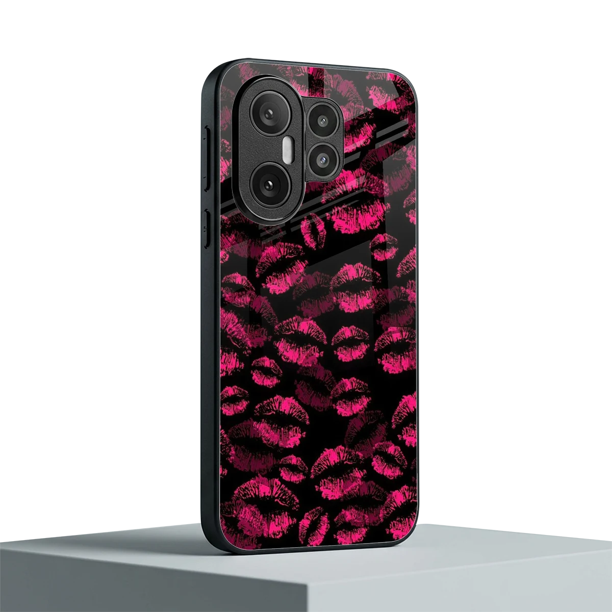 Lip Glam Black vivo x200 fe mobile cover | shockproof glass phone case