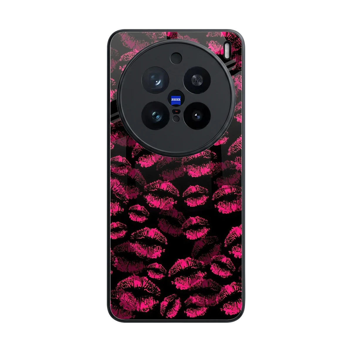Lip Glam Black back phone cover | glass case for vivo x200 pro