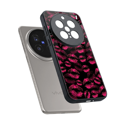 Lip Glam Black sleek vivo x200 pro cover with tempered glass back and TPU edges