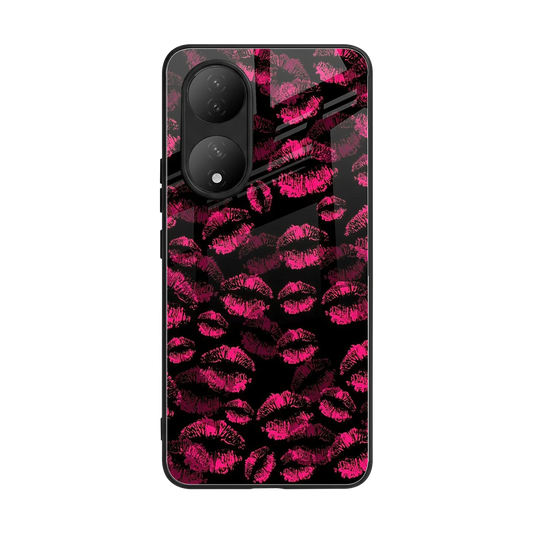 Lip Glam Black back phone cover | glass case for Vivo-y100