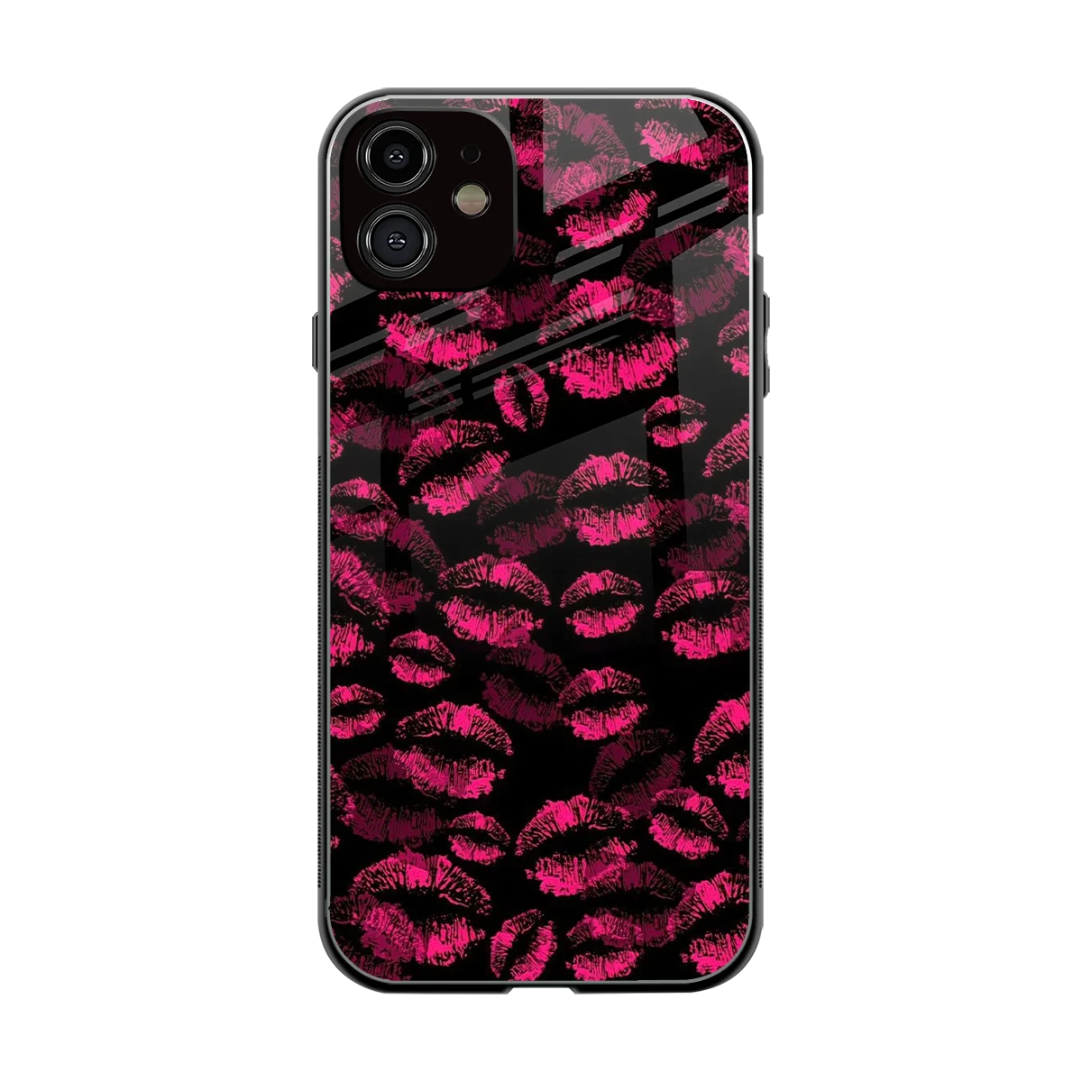 Lip Glam Black back phone cover | glass case for iphone 12