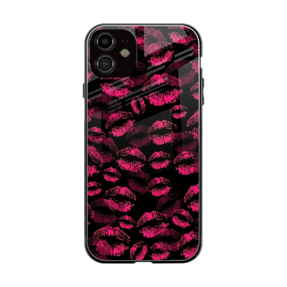 Lip Glam Black back phone cover | glass case for iphone 12