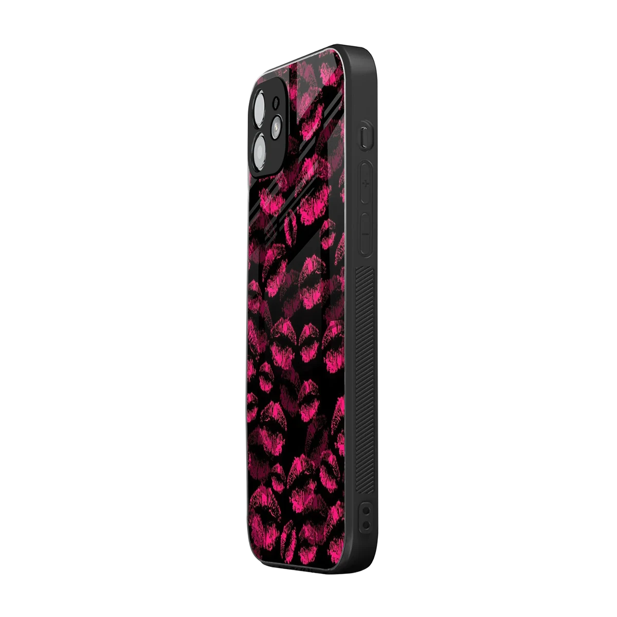 Lip Glam Black iphone 12 mobile cover | shockproof glass phone case