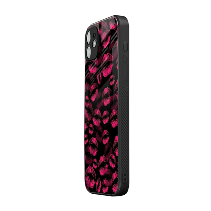 Lip Glam Black iphone 12 mobile cover | shockproof glass phone case
