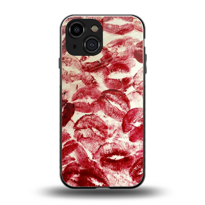 Lip Glam back phone cover | glass case for iphone 13 mini