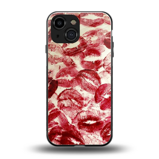 Lip Glam back phone cover | glass case for iphone 13 mini
