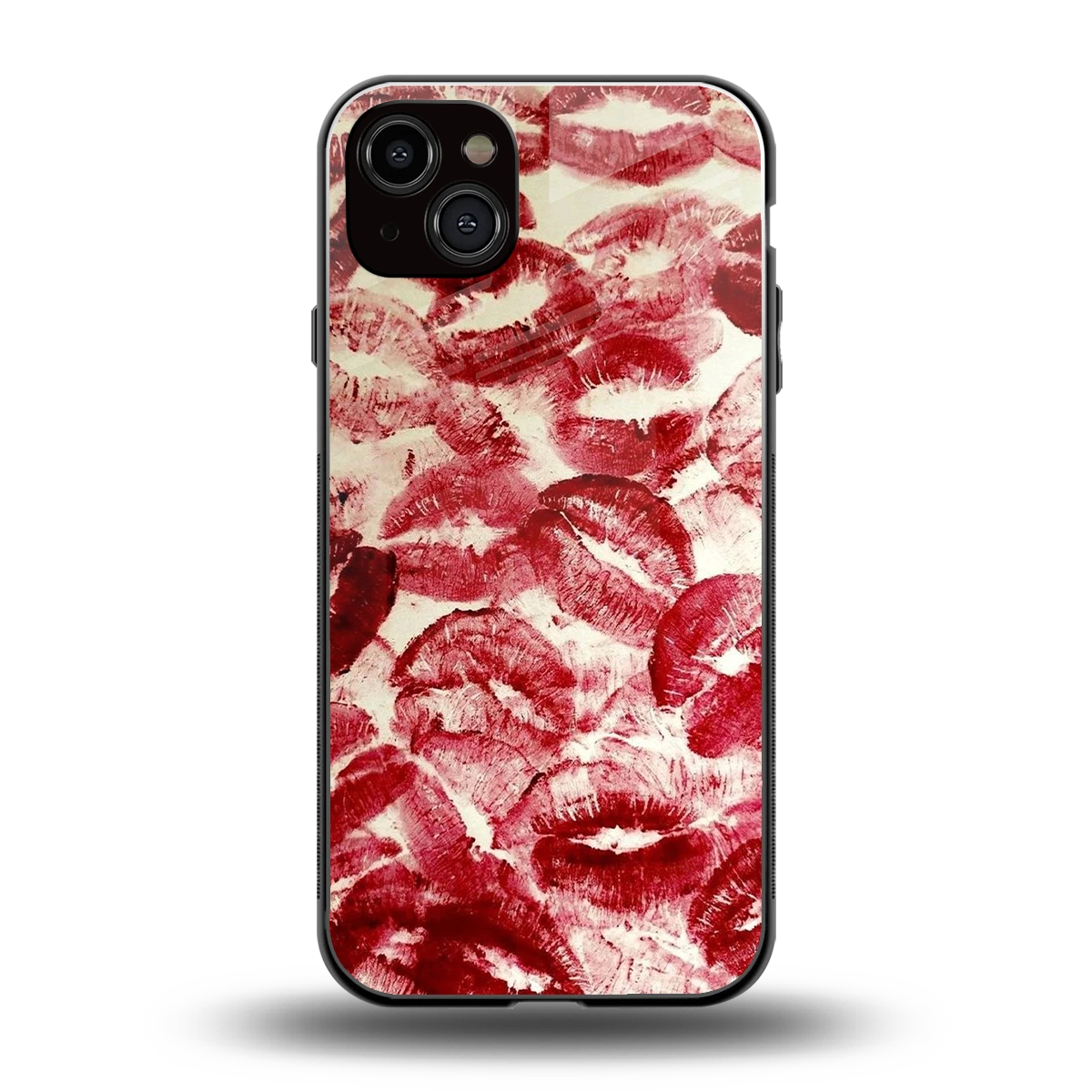 Lip Glam back phone cover | glass case for iphone 14 plus