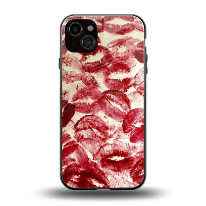 Lip Glam back phone cover | glass case for iphone 14 plus