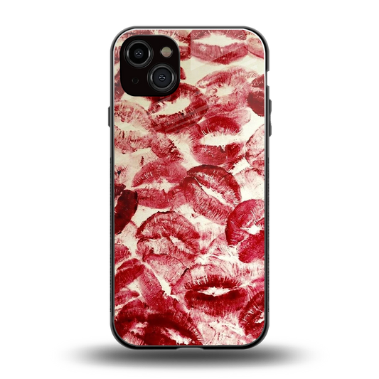 Lip Glam back phone cover | glass case for iphone 14 plus