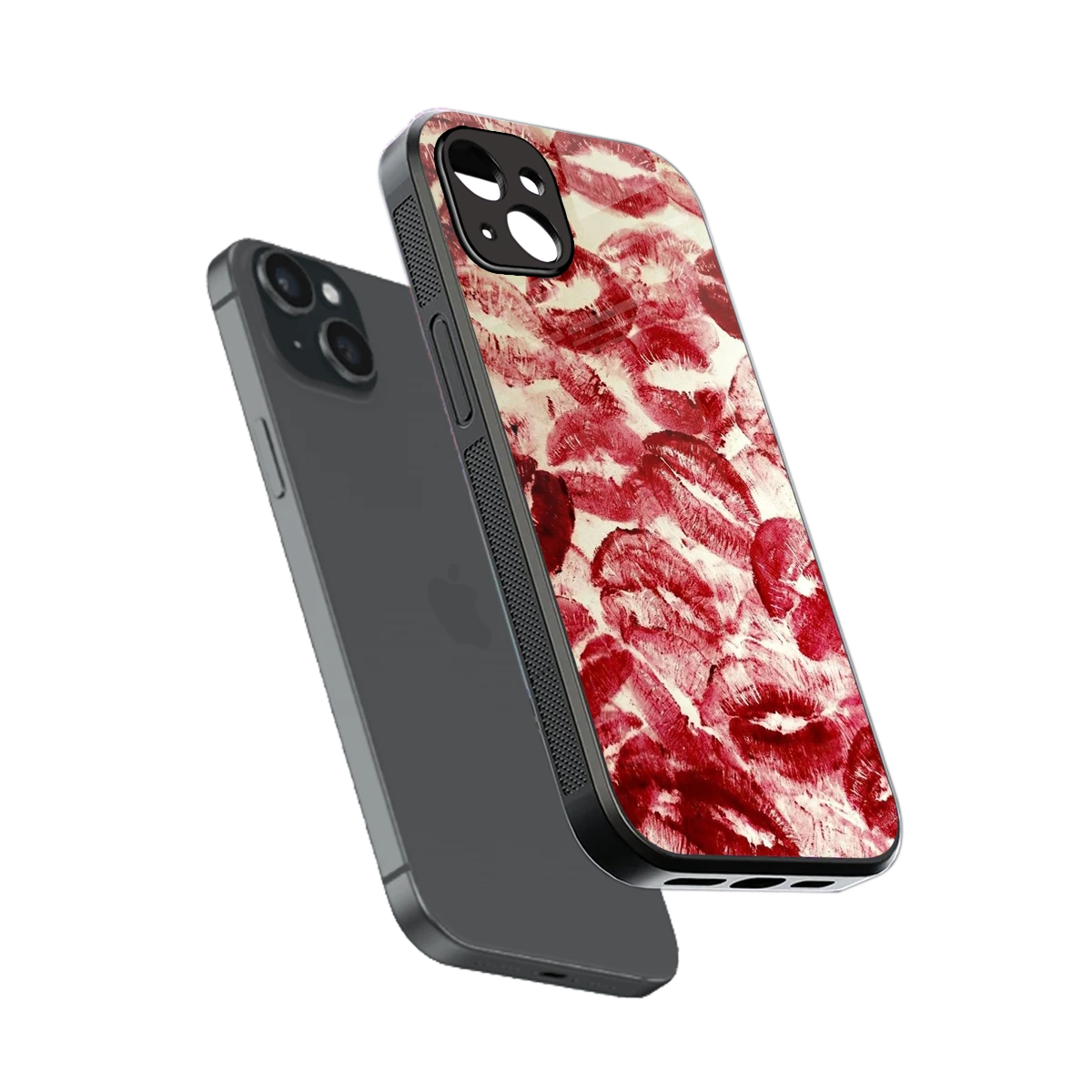 Lip Glam sleek iphone 14 plus cover with tempered glass back and TPU edges