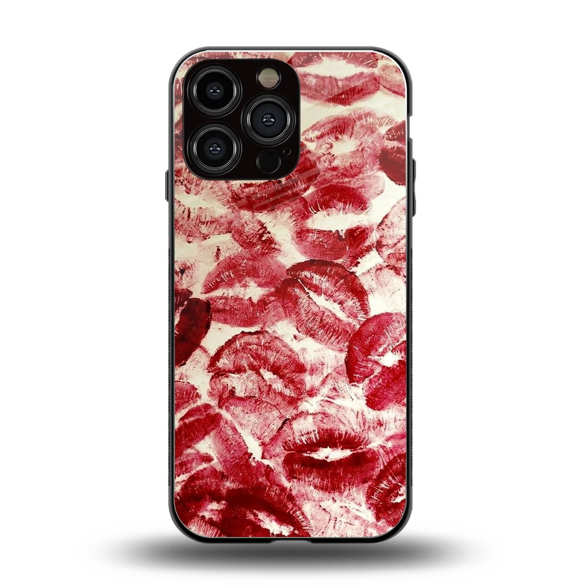 Lip Glam back phone cover | glass case for iphone 15 pro max