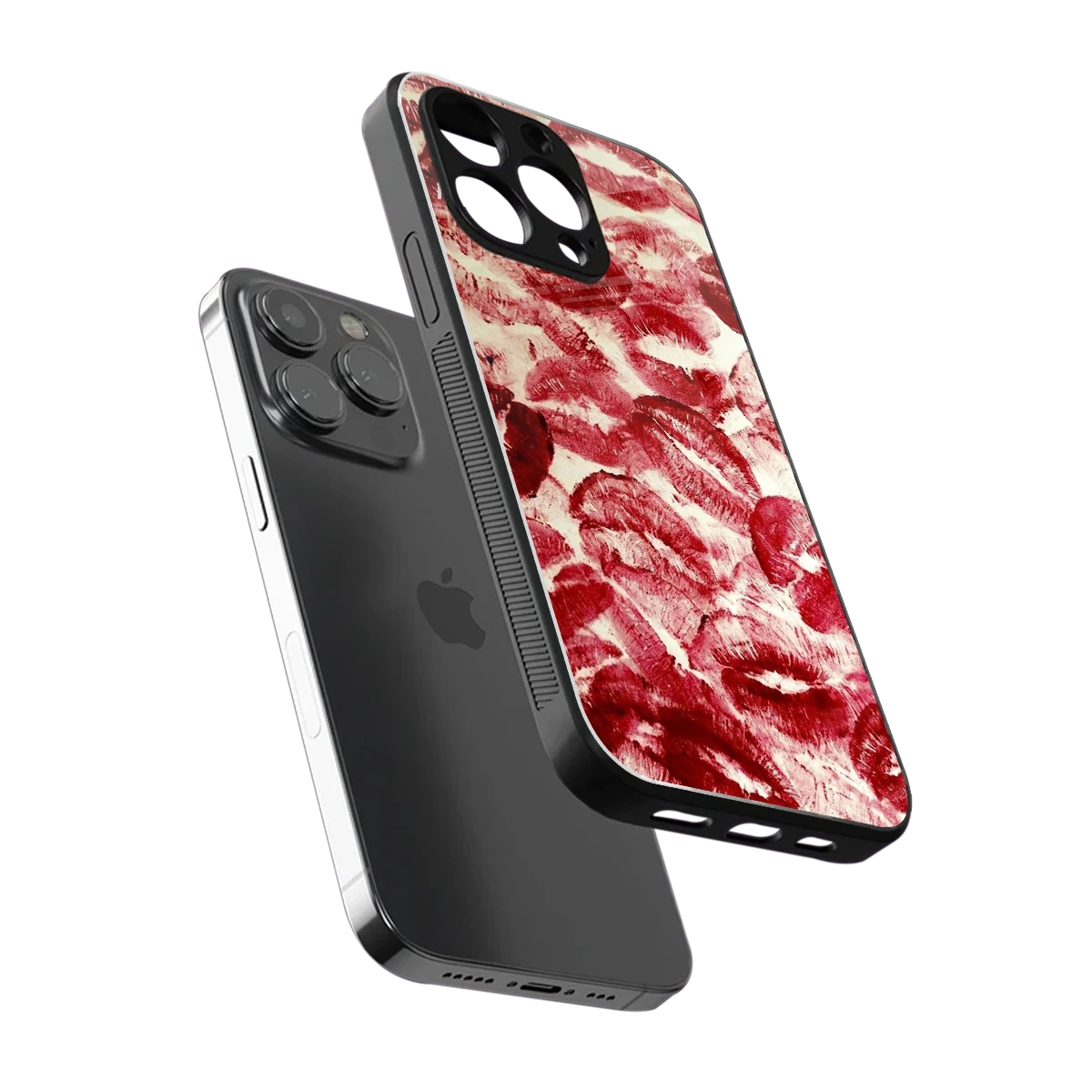 Lip Glam sleek iphone 15 pro max cover with tempered glass back and TPU edges