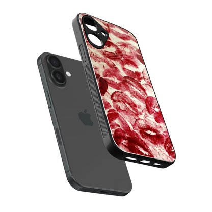 Lip Glam sleek iphone 16 plus cover with tempered glass back and TPU edges