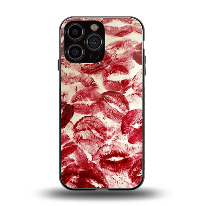 Lip Glam back phone cover | glass case for iphone 16 pro max