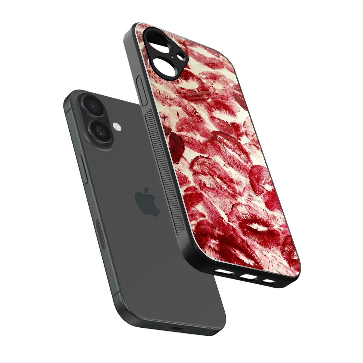 Lip Glam sleek iPhone 16 cover with tempered glass back and TPU edges