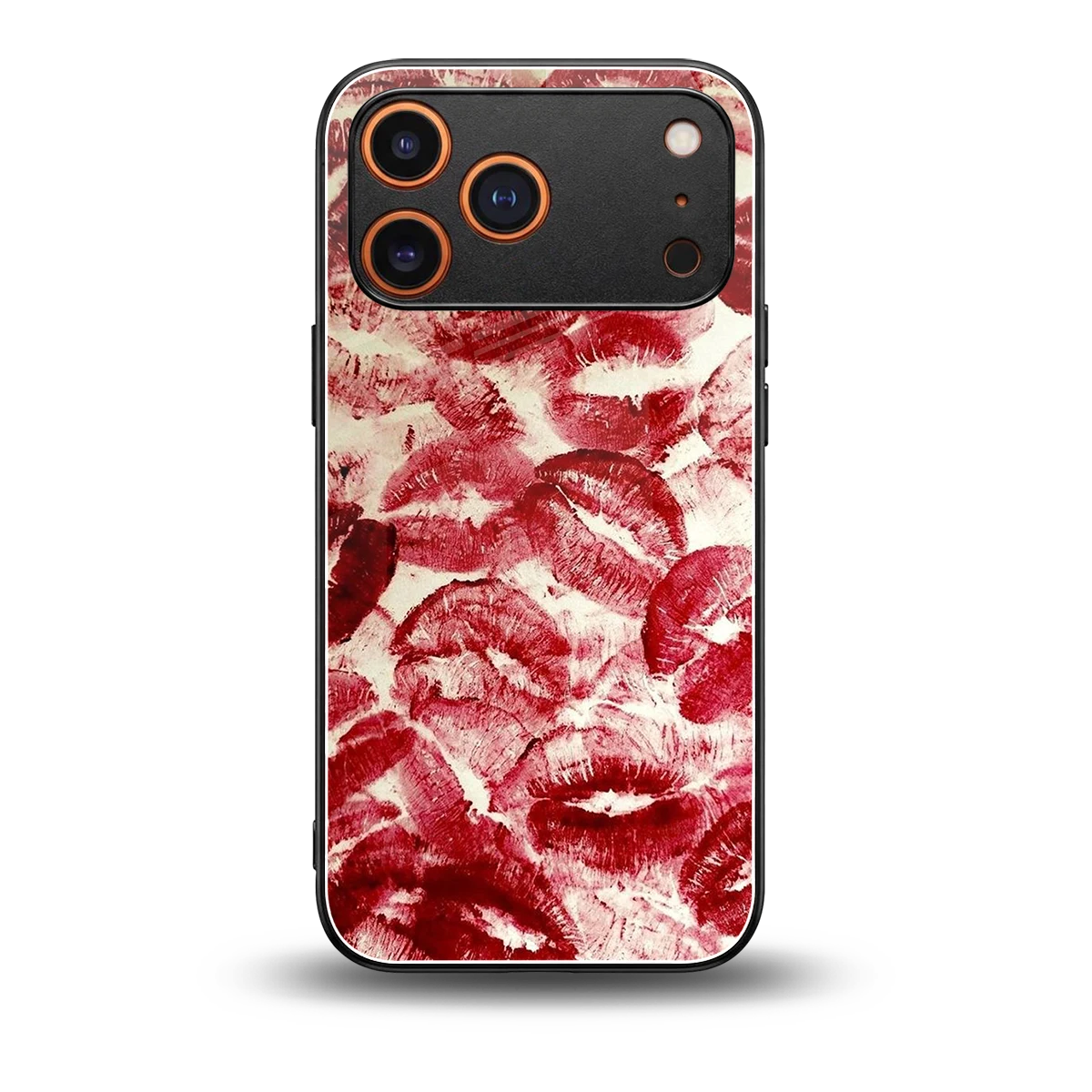 Lip Glam back phone cover | glass case for iphone 17 pro
