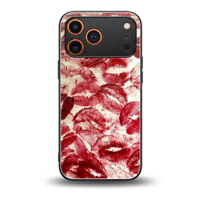 Lip Glam back phone cover | glass case for iphone 17 pro