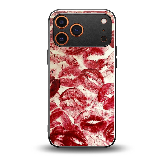 Lip Glam back phone cover | glass case for iphone 17 pro max