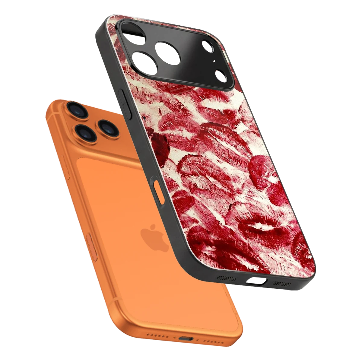Lip Glam sleek iphone 17 pro cover with tempered glass back and TPU edges