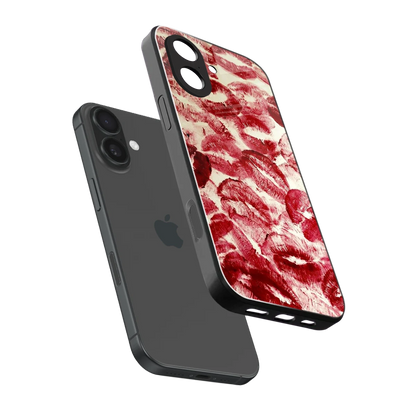 Lip Glam sleek iphone 17 cover with tempered glass back and TPU edges