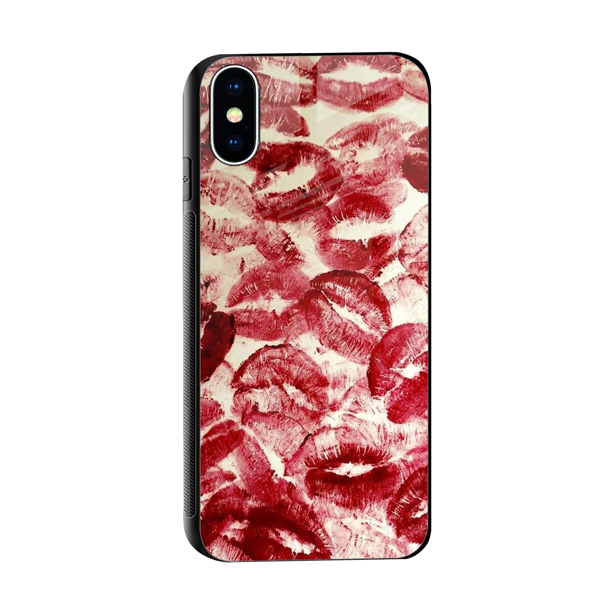 Lip Glam sleek iphone xs cover with tempered glass back and TPU edges