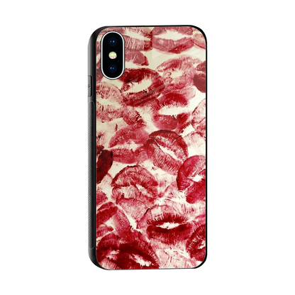 Lip Glam sleek iphone xs cover with tempered glass back and TPU edges