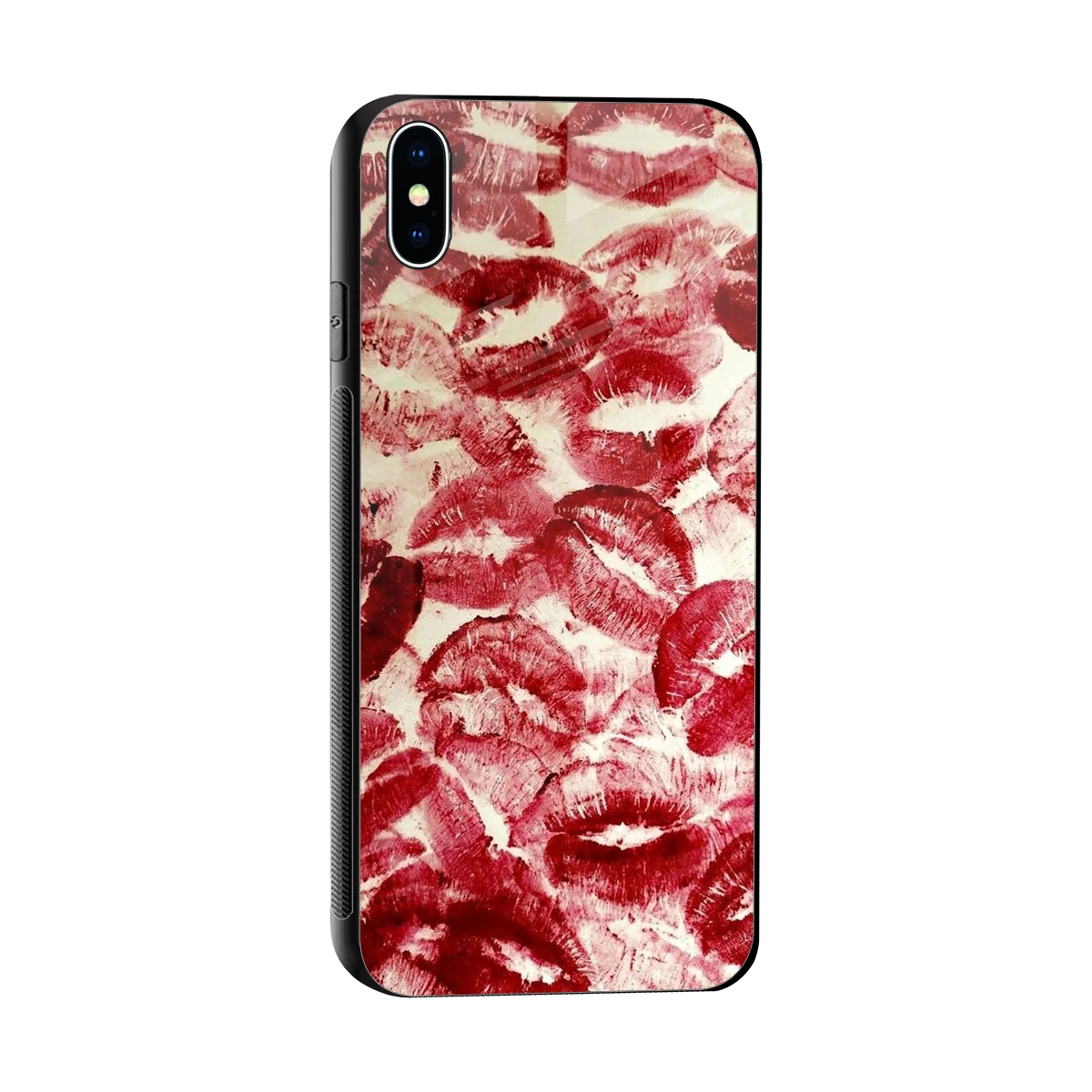 Lip Glam sleek iphone xs max cover with tempered glass back and TPU edges