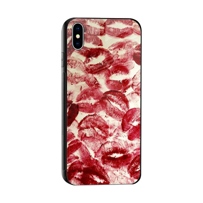 Lip Glam sleek iphone xs max cover with tempered glass back and TPU edges