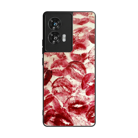 Lip Glam back phone cover | glass case for motorola edge 50 fusion