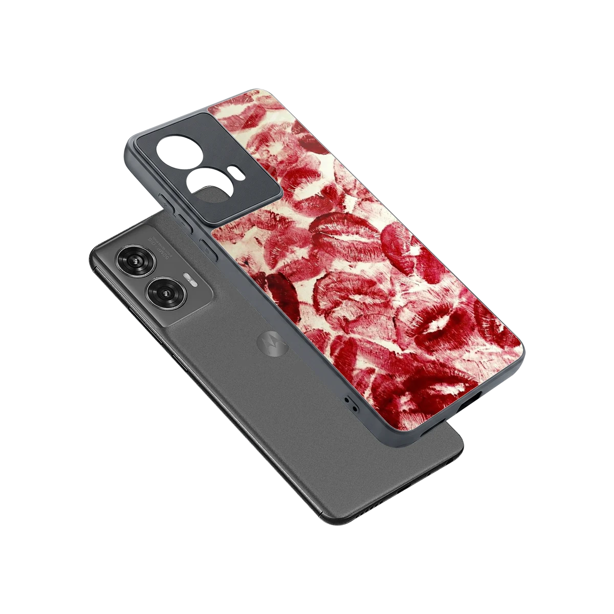 Lip Glam sleek motorola edge 50 fusion cover with tempered glass back and TPU edges