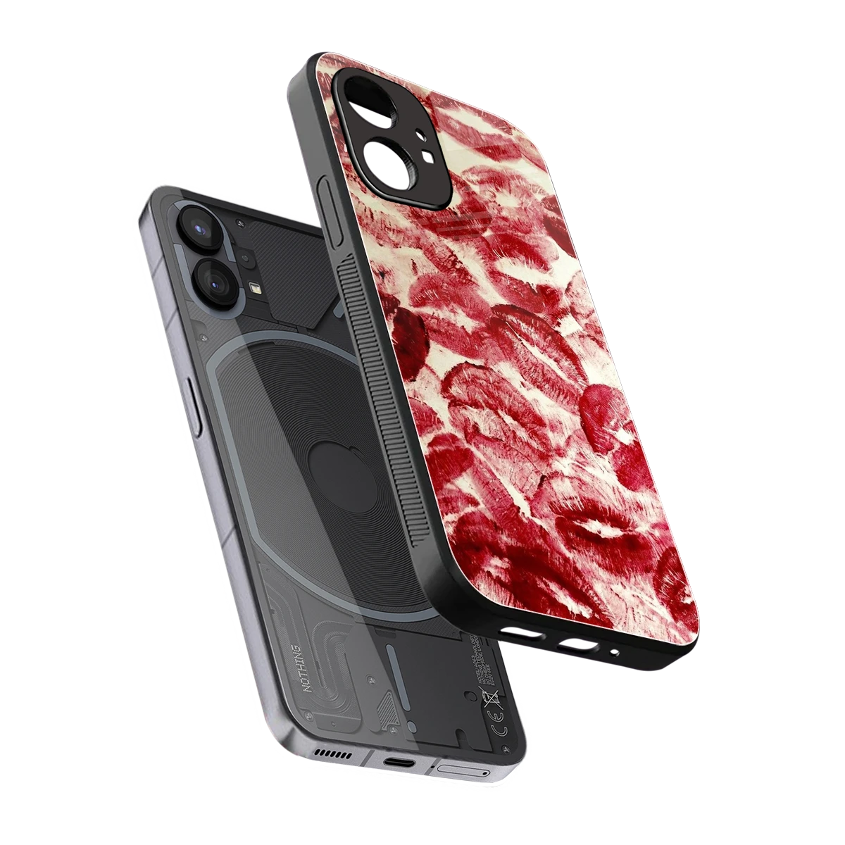Lip Glam sleek nothing phone 1 cover with tempered glass back and TPU edges