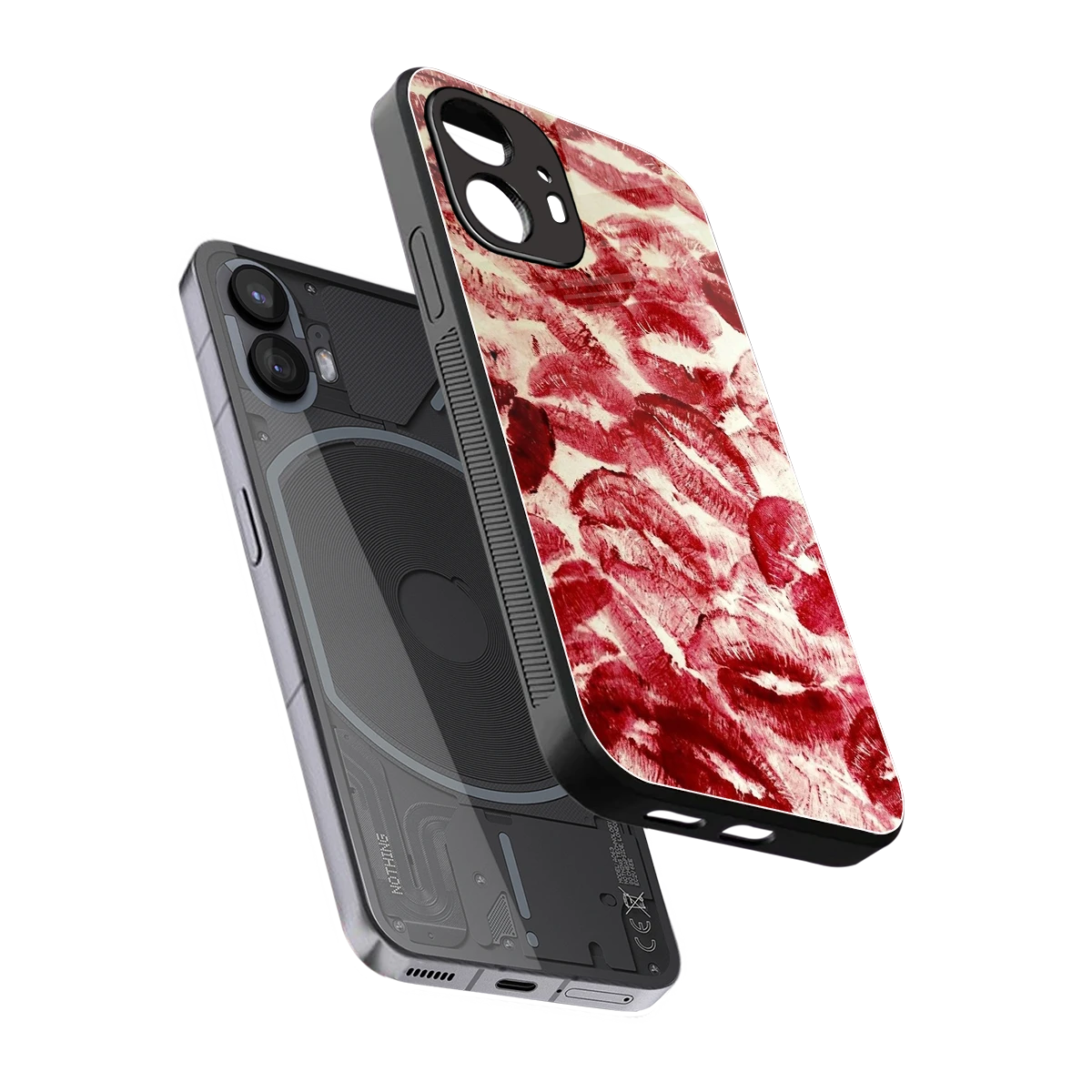 Lip Glam sleek nothing phone 2 cover with tempered glass back and TPU edges
