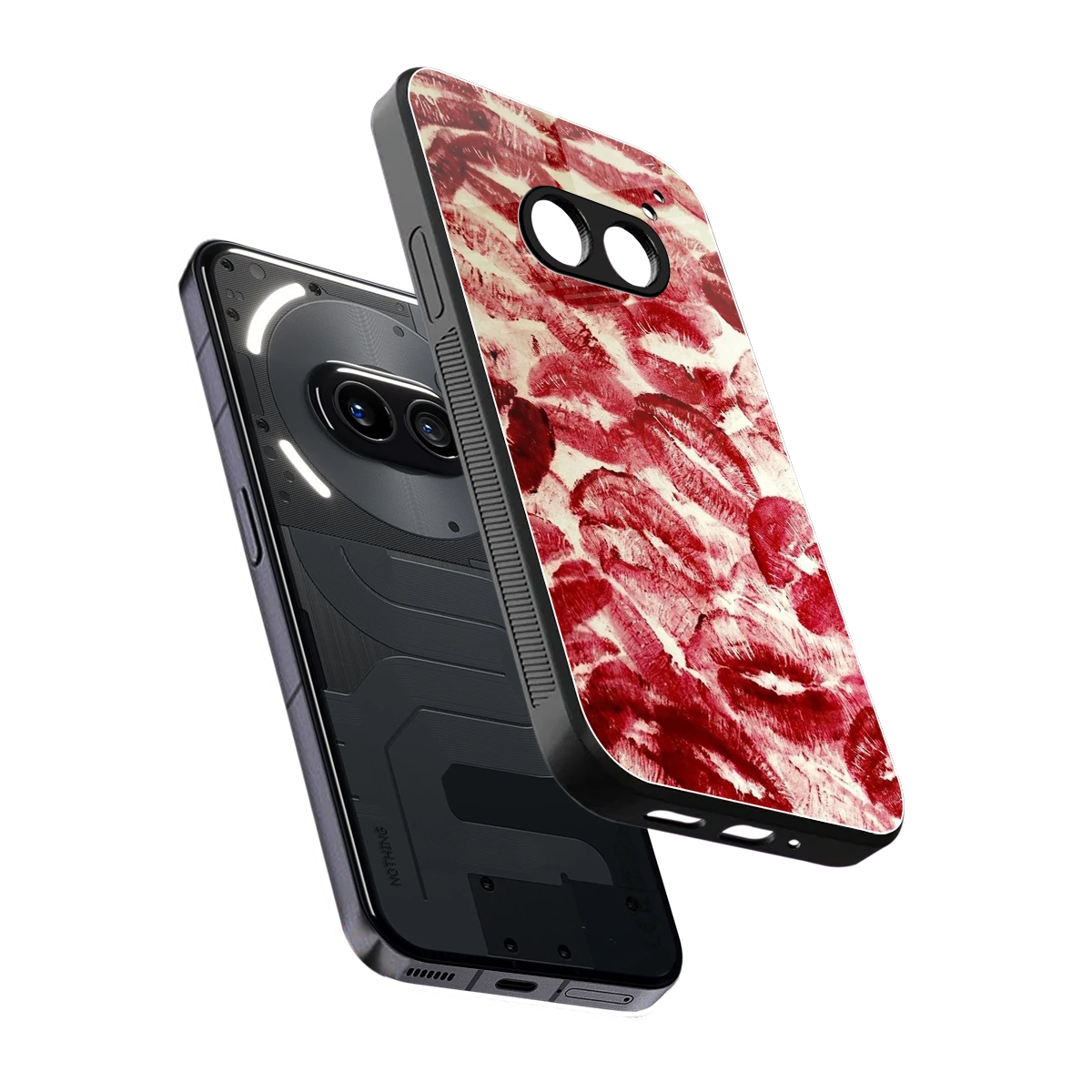 Lip Glam sleek nothing phone 2a cover with tempered glass back and TPU edges