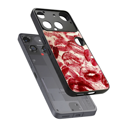 Lip Glam sleek nothing phone 3 cover with tempered glass back and TPU edges