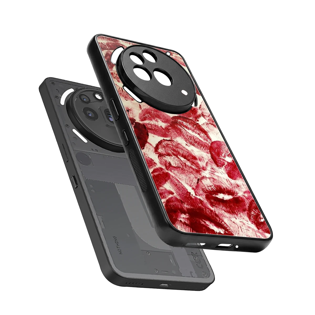 Lip Glam sleek nothing phone 3a pro cover with tempered glass back and TPU edges