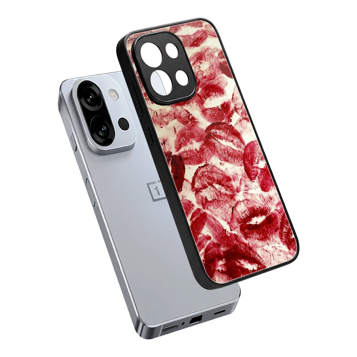 Lip Glam sleek oneplus 13s cover with tempered glass back and TPU edges