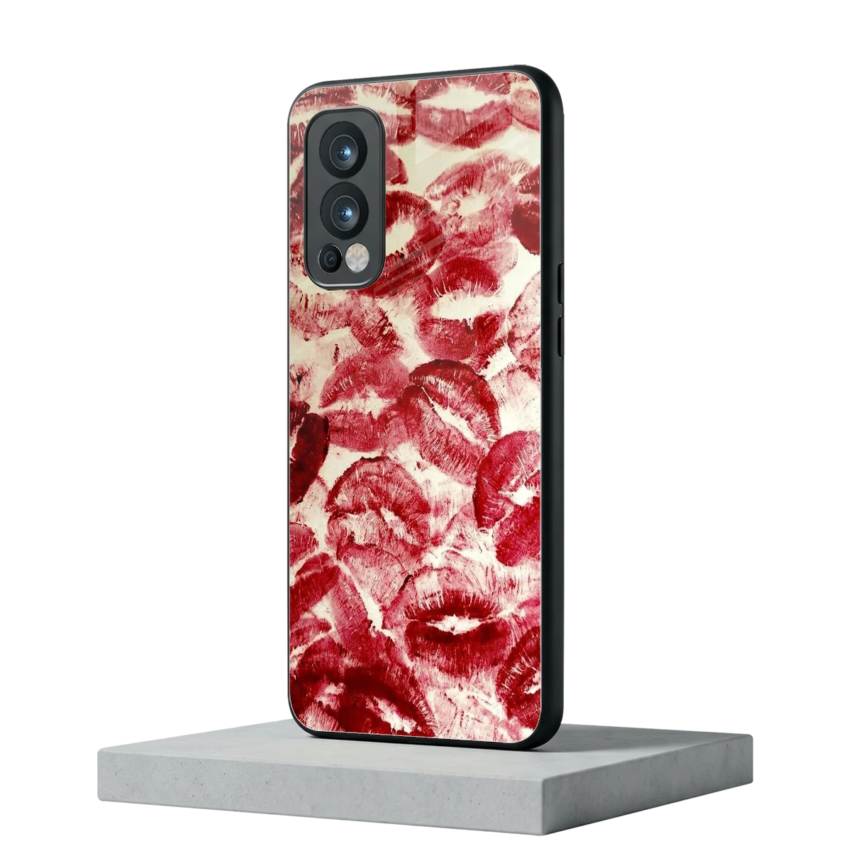 Lip Glam oneplus nord 2 mobile cover | shockproof glass phone case