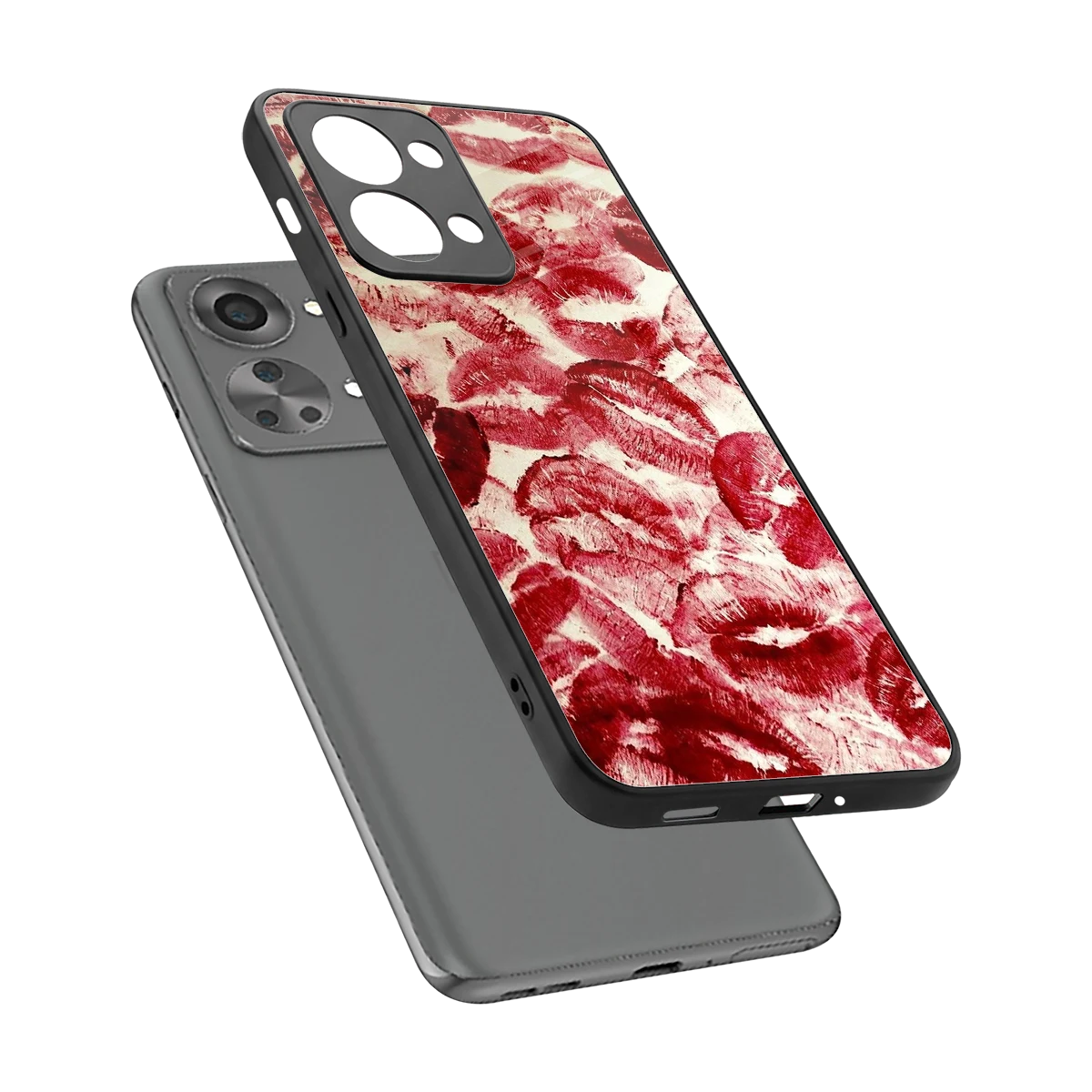 Lip Glam sleek oneplus nord 2t cover with tempered glass back and TPU edges
