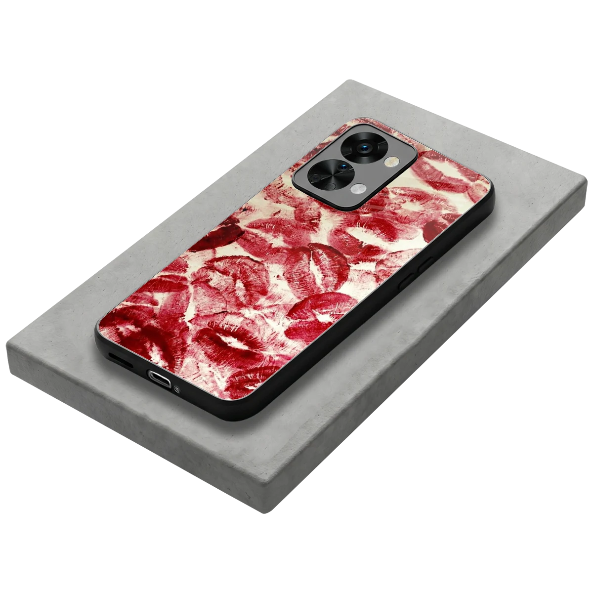 Lip Glam stylish phone case for oneplus nord 2t | glossy glass and slim fit