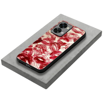 Lip Glam stylish phone case for oneplus nord 2t | glossy glass and slim fit